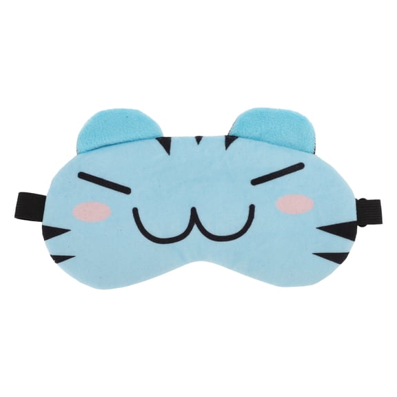 Unique Bargains Soft Cartoon W-Mouth Sleep Mask Light Blue Eye Shade Cover