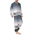 thumbnail image 2 of Pofeuu 3d Lighthouse in the Surf Print Men's Long Sleeve Pajama Set Pijamas Para Hombres Pijamas Para Hombres Mens Pajamas Set-Large, 2 of 7