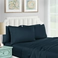 thumbnail image 2 of BNM Egyptian Cotton 1200 Thread Count Solid Deep Pocket Bedroom Sheet Set, Queen, Navy Blue, 2 of 2
