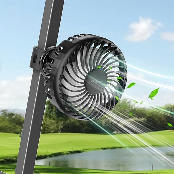 A2C Portable Fan with Adjustable Strap, Hands-Free Rechargeable Fan for Golf Cart, Forklifts, Lawn Mowers, 3 Speeds