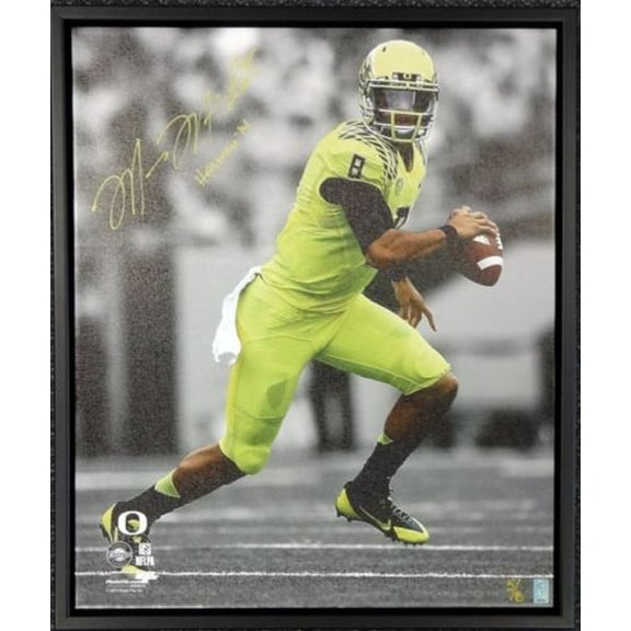 Marcus Mariota Autographed Framed 20x24 Canvas Photo Oregon Ducks "Heisman '14" #/8 MM Holo 91864