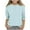 Light Blue, variant on Fancifize Girls Keyhole 3/4 Sleeve Shirts Fashion Dressy Tunic Tops Teen Girls Lightweight Crewneck Loose Fit Blouses Top Size 3-12 Years