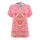 thumbnail image 2 of Camisetas Casuales de las Mujeres de Manga Corta de Cuello en V Oversized Camiseta Deportiva de Verano, Top Impreso Casual, 2 of 4