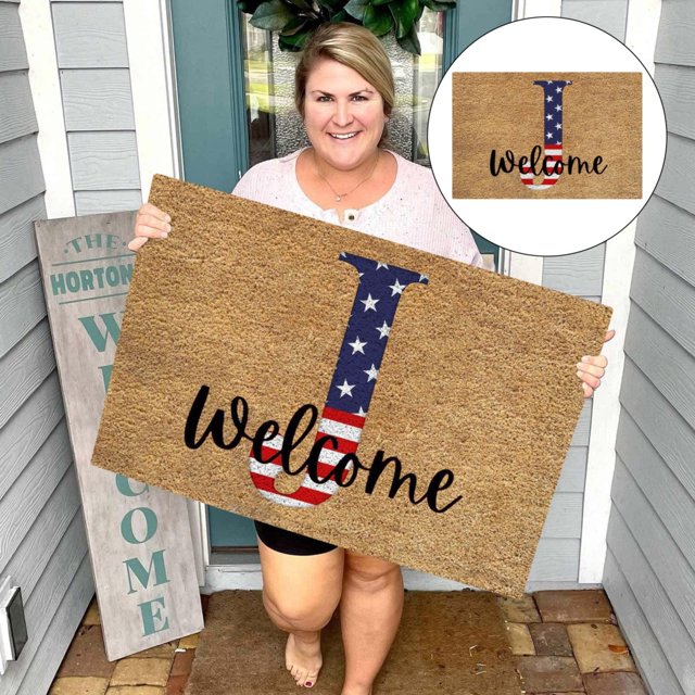 ViLaViDeca 4th Of July Door Mat Patriotic Doormat Entryway Rug Welcome Independence Day Doormat Stain And Fade Patriotic Decor Welcome Outdoor Mat Decorative For Home