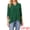 Dark Green, variant on Women's High Low Tops 3/4 Bell Sleeve V Neck Chiffon Blouse XL Navy Blue