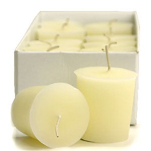 12-White Unscented Votive Candles~1-1/2" D x 1-3/8" Tall~8-10 Hour Burn Time~ D 