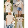 thumbnail image 5 of Anbech Women Dandelion Graphic Tshirt Short Sleeve Print Vintage Cute Top, 5 of 8