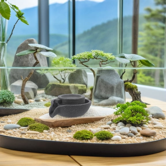 LIFKOME Indoor Tabletop Fountain with Decorative Water Mill, Compact Design for Home, Office, and Patio Relaxation