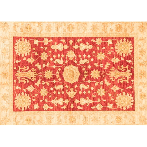 Ahgly Company Indoor Rectangle Oriental Orange Traditional Area Rugs, 8' x 12'
