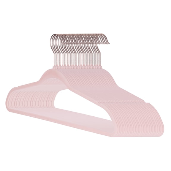 Better Homes & Gardens Ultra Slim Non-Slip Velvet Hangers, Pink, 30 pack