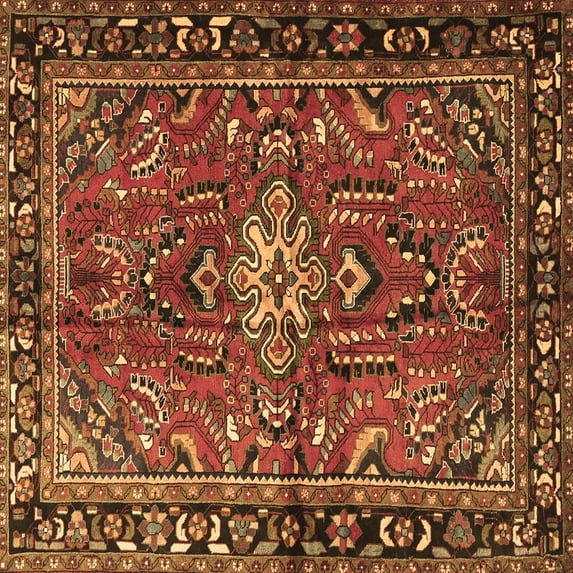 Ahgly Company Indoor Square Persian Brown Traditional Area Rugs, 5' Square