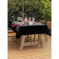 thumbnail image 4 of 60x102 Inch Outdoor Tablecloth with Umbrella Hole Zipper Rectangle Black American Flag Rectangular Tablecloths Outside Waterproof Vintage Red Hockey Star Strip Flag Patio Table Cover for Picnic Party, 4 of 8