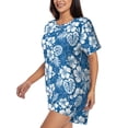 thumbnail image 2 of Naloa Leaves And Flowers Women's Short-Sleeved Pajama Set, Loungewear, Summer pajamas, Breathable Cozy - 4X-Large, 2 of 9