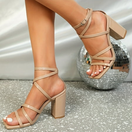 

or Evening & Prom Women s Glitter D Orsay High Heels - Cross Ankle Strap Platform Block Heels f