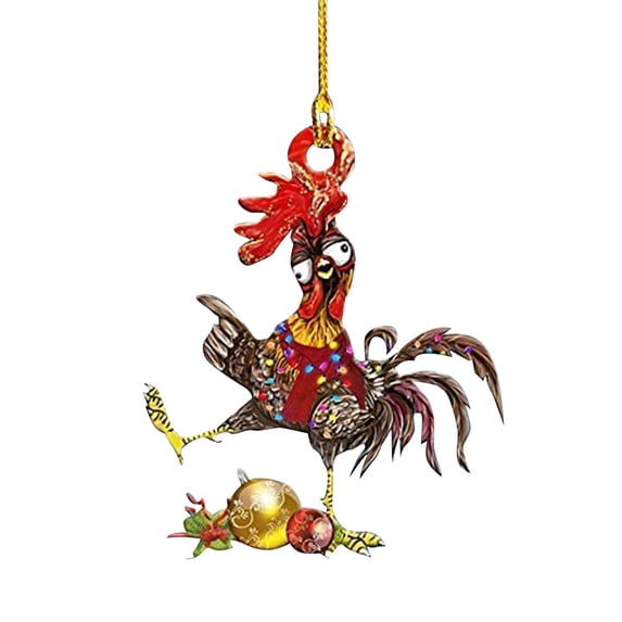 hirigin Christmas Ornaments, Cute Santa Claus/Chick/Hen/Owl/Machine/Potted Christmas Decoration