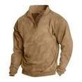 thumbnail image 1 of Man Casual Patchwork Solid Pullover Fashion Long Sleeve Stand Collar Button Blouse, 1 of 1