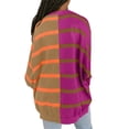 thumbnail image 2 of Color Block Patchwork Striped Print Women Oversize Loose Knit Sweater Pullover, 2 of 2