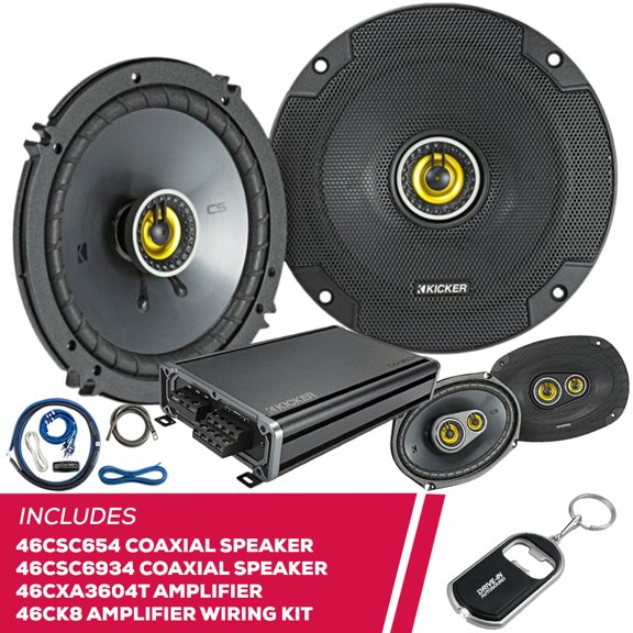 New Kicker 46CSC654 Speaker w/ 46CSC6934 Speaker & 46CXA3604T Amp & 46CK8 Amp Kit