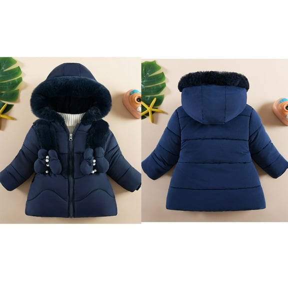 Toddler Winter Coat,Kids Puffer Jacket Mid-Length Heavyweight with Hooded Warm and Windproof Child Winter Coat Boys Winter Coat Size 3-4 Years