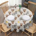 thumbnail image 3 of White Highland Cow Flower Bathtub Pattern Round Tablecloth 60"x60",Wrinkle Wipeable Table Cloth for Kitchen Dining Room Picnic Patio Party, 3 of 6