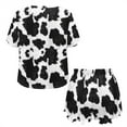 thumbnail image 5 of SEANATIVE Cow Print Pajamas Set for Women Short Sleeve Pj Loungewear Tops and Pants 2 Piece Sleepwear Size 4XL Soft Summer Loungewear Ladies Nightwear Outfits, 5 of 7