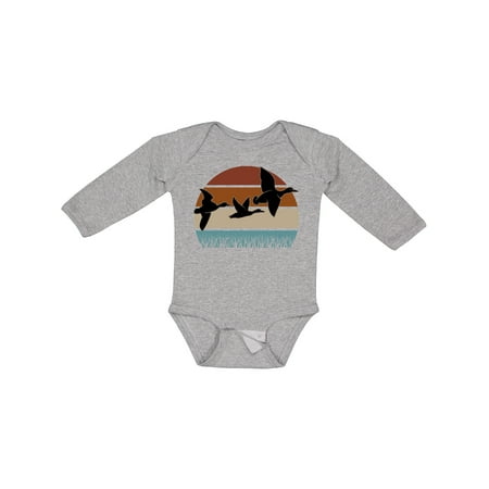 

Inktastic Duck Hunting Retro Sunset Hunter Gift Baby Boy or Baby Girl Long Sleeve Bodysuit