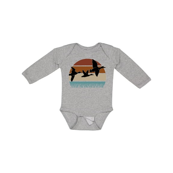 Inktastic Duck Hunting Retro Sunset Hunter Boys or Girls Long Sleeve Baby Bodysuit