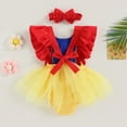 thumbnail image 4 of Bagilaanoe Newborn Baby Girl Rompers Dress Ruffle Sleeveless Bodysuit + Headband 6M 12M 18M 24M Infant Tulle Skirts, 4 of 9