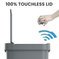 thumbnail image 3 of 13.2 Gallon Gray Plastic Sensor Trash Can Durable Dent-Proof 50 L Rectangular Slim Bin, 3 of 7