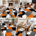 thumbnail image 6 of Modern Abstract Art 8x10 Area Rug for Living Room Sectional Sofa, Orange Gray Black Rectangular Washable Non Slip Large Rectangle Area Rug, 6 of 9