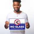 thumbnail image 2 of No Glass Allowed in Pool Area Sign, Pool Sign, 10x14 Aluminum, 2 of 8