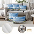 thumbnail image 6 of Coastal Beach Blue Outdoor Waterproof Pillow Covers, Nautical Wave Abstract Oil Painting Decorative Square Throw Pillowcase Sofa Cushion Sham for Patio/Couch/Chair, 20"x20" 2 Pack, 6 of 8