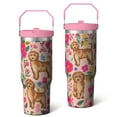 thumbnail image 2 of 1pc Dog 30oz Tumbler with Straw & Handle - Insulated Stainless Steel Cup | Holiday Gift for Man Women (Christmas, Valentine's, Birthday), 2 of 7