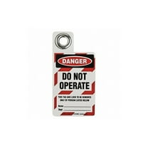 Brady Danger Tag,3 x 2 In,Bk and R/Wht,Met 105723