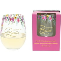 Pavilion Gift Company - Forever Bestie - Gift Boxed 17 oz Stemless Wine Glass