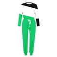 thumbnail image 5 of YUGYXL 2 Piece Sweatsuits for Women Lightweight Comfy Plus Size Outfits Fashion Crew Neck Color Block Sweatshirt and Solid Sweatpants Tracksuits Set 2025 Clearance, 5 of 6