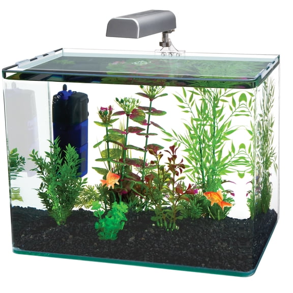 Penn-Plax Water-World Radius Desktop Aquarium Kit – 10 Gallon Tank