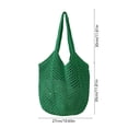 thumbnail image 3 of Bolso de playa tejido con hierba para mujer – Bolso de hombro informal con aberturas, bolso de mano ligero de algodón para vacaciones de verano, bolso de viaje de gran capacidad para uso diario., 3 of 6