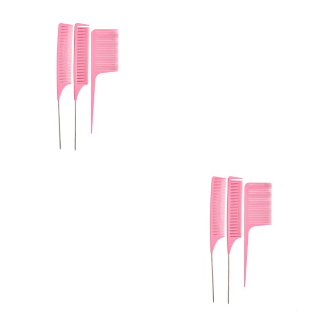 Seitruly 3 piezas de cepillo para el cabello de plástico para teñir el cabello, estilistas antiestáticos para el hogar, para estudiantes Rosado 2piezas