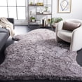 thumbnail image 3 of SAFAVIEH Arctic Giselle Solid Polyester Shag Area Rug, Grey, 7' x 10' Scalloped, 3 of 9