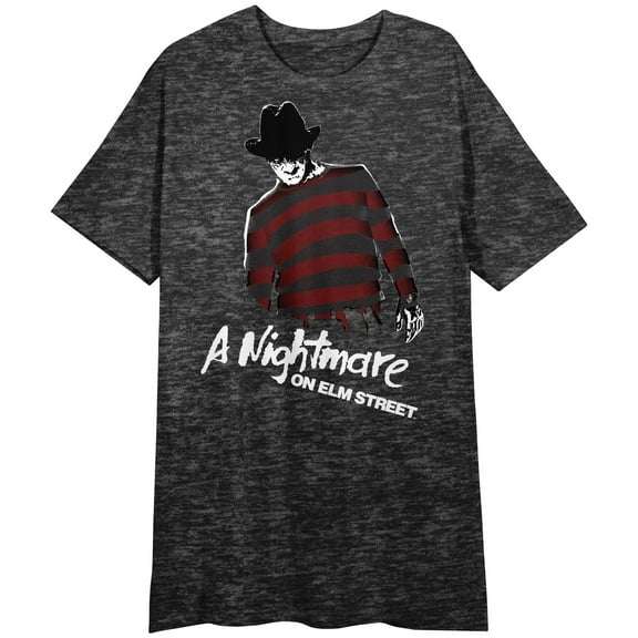 Nightmare On Elm Street Come To Freddy Women's Charcoal Heather Nightshirt-Large