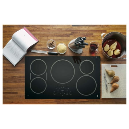 GE Profile - 36" Built-In Electric Induction Cooktop - Black on black