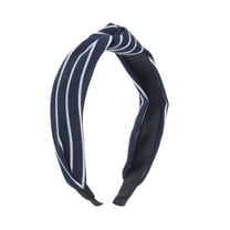 Unique Bargains 1 Pc Fashion Stripe Pattern Headbands for Women Navy Blue