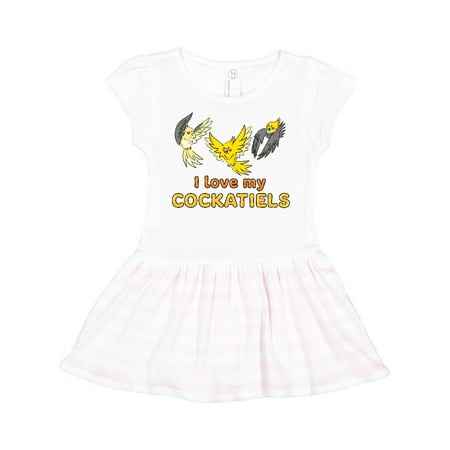 

Inktastic I Love My Cockatiels Gift Toddler Girl Dress