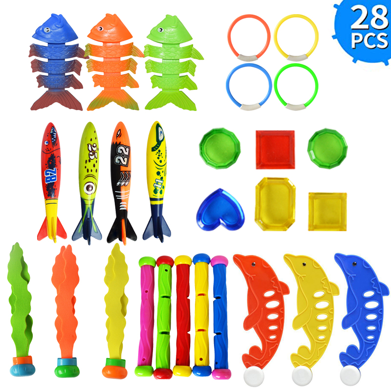 diving toys, 28 pieces of underwater pool toys, pool toys for kids 812