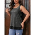 thumbnail image 2 of Plus Size Summer Sleeveless Women Sequin Patchwork Tank Tops Shirt, 2 of 5