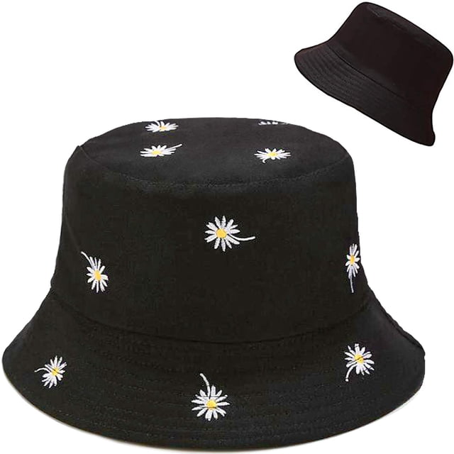 XYIYI Lindo sombrero de cubo para playa, sombreros de pescador para mujer, reversible de doble cara