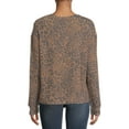 thumbnail image 2 of Time and Tru Women's Hacci Crew Neck Pullover, 2 of 5