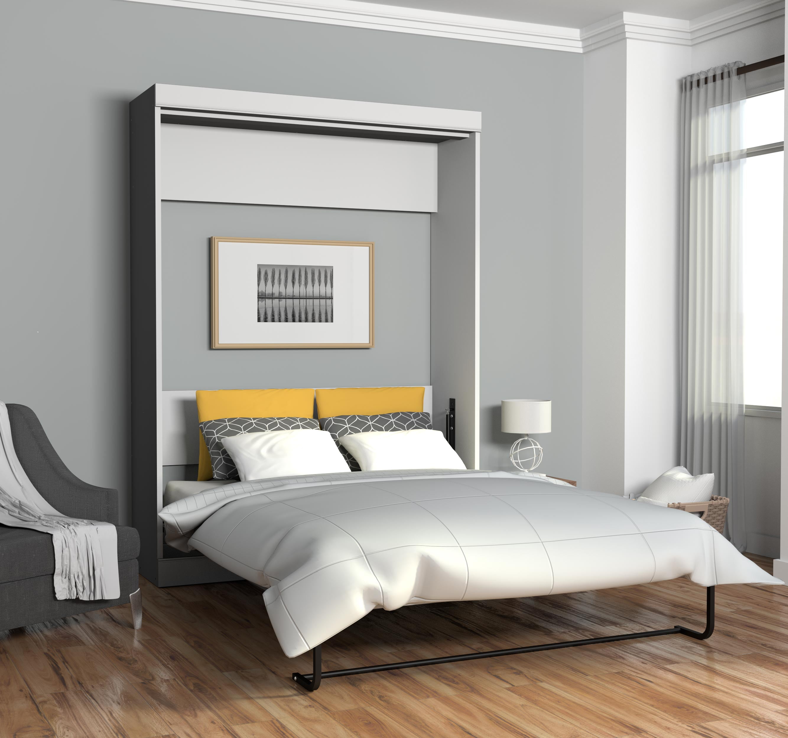 Edge By Bestar Queen Wall Bed In White Com