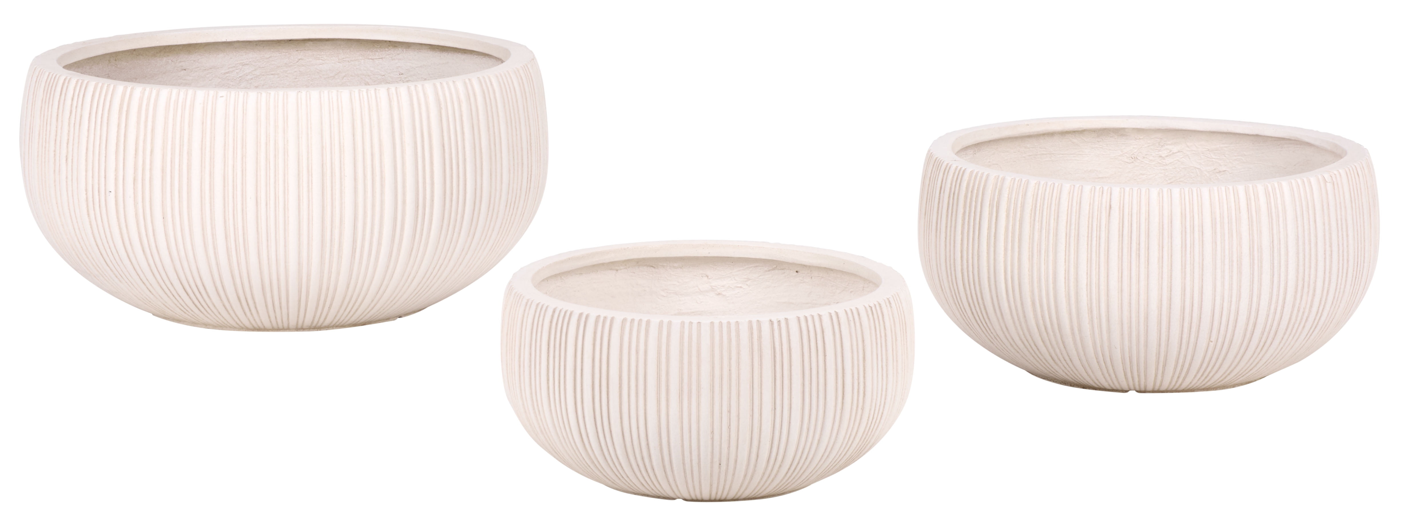Safavieh Anita Round Beige Fiber Clay Plant Pots - Set of 3